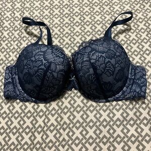Blue lace bra